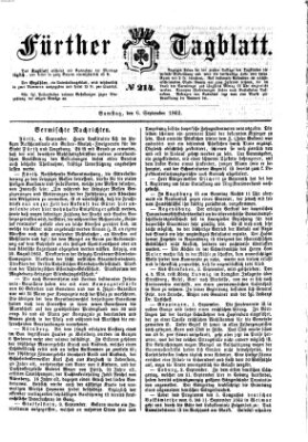 Fürther Tagblatt Samstag 6. September 1862
