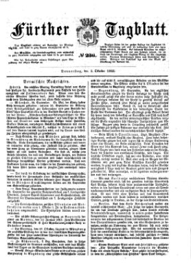 Fürther Tagblatt Donnerstag 2. Oktober 1862
