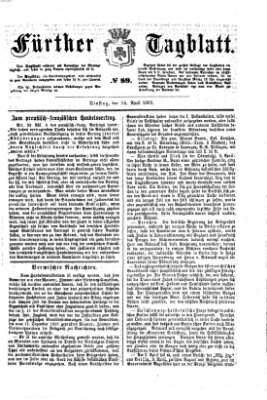 Fürther Tagblatt Dienstag 14. April 1863