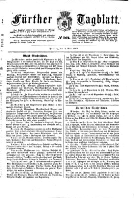 Fürther Tagblatt Freitag 1. Mai 1863