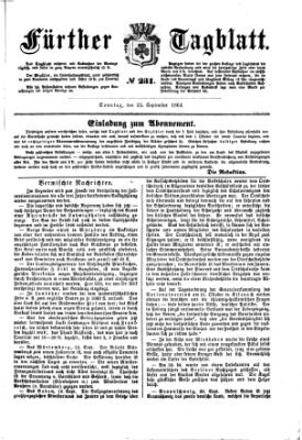 Fürther Tagblatt Sonntag 25. September 1864