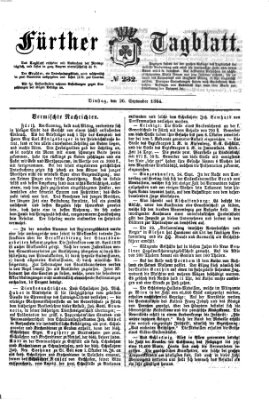 Fürther Tagblatt Montag 26. September 1864