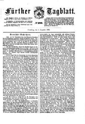 Fürther Tagblatt Samstag 3. Dezember 1864