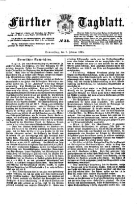 Fürther Tagblatt Donnerstag 9. Februar 1865