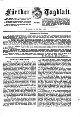 Fürther Tagblatt Mittwoch 22. März 1865