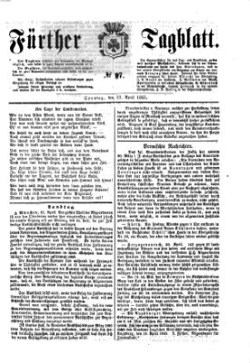 Fürther Tagblatt Sonntag 23. April 1865