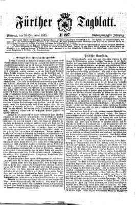Fürther Tagblatt Mittwoch 20. September 1865