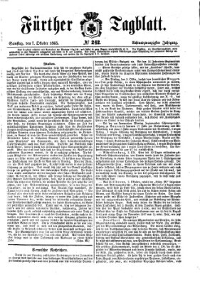 Fürther Tagblatt Samstag 7. Oktober 1865