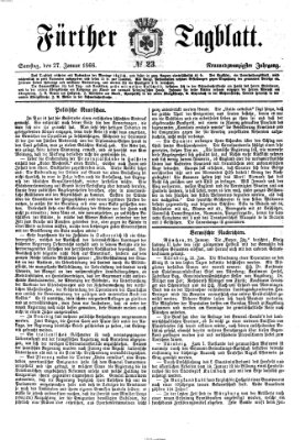 Fürther Tagblatt Samstag 27. Januar 1866