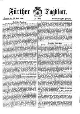 Fürther Tagblatt Sonntag 29. April 1866