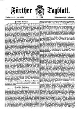 Fürther Tagblatt Dienstag 5. Juni 1866