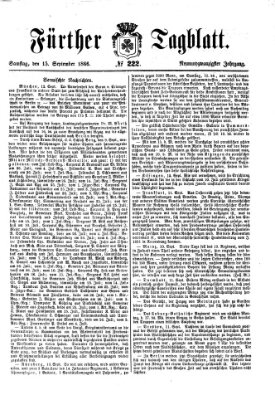 Fürther Tagblatt Samstag 15. September 1866