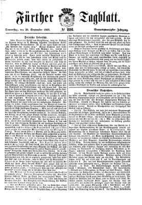 Fürther Tagblatt Donnerstag 20. September 1866