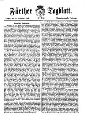 Fürther Tagblatt Dienstag 27. November 1866