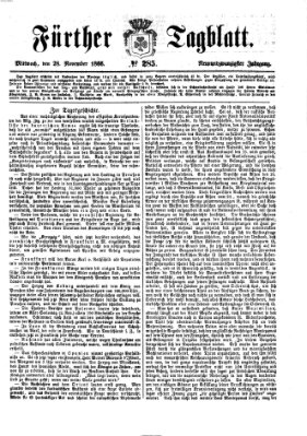 Fürther Tagblatt Mittwoch 28. November 1866