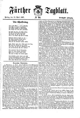 Fürther Tagblatt Freitag 19. April 1867