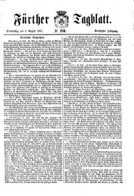 Fürther Tagblatt Donnerstag 1. August 1867