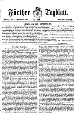 Fürther Tagblatt Sonntag 22. September 1867