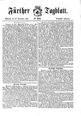 Fürther Tagblatt Mittwoch 27. November 1867