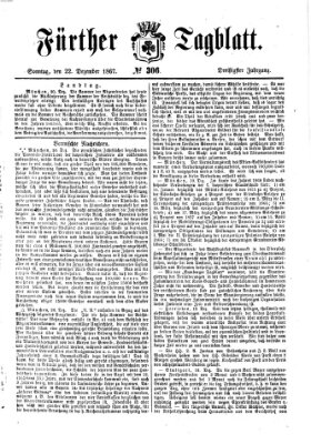 Fürther Tagblatt Sonntag 22. Dezember 1867