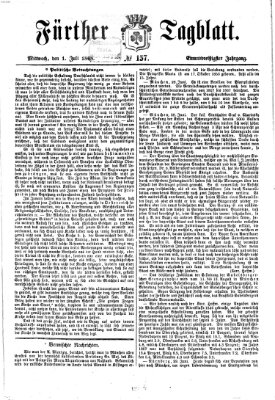 Fürther Tagblatt Mittwoch 1. Juli 1868