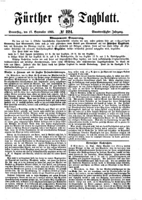 Fürther Tagblatt Donnerstag 17. September 1868