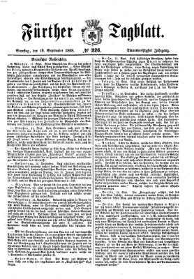Fürther Tagblatt Samstag 19. September 1868