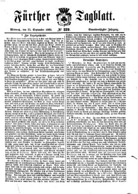 Fürther Tagblatt Mittwoch 23. September 1868