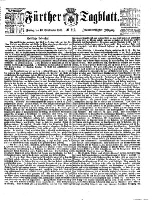 Fürther Tagblatt Freitag 10. September 1869