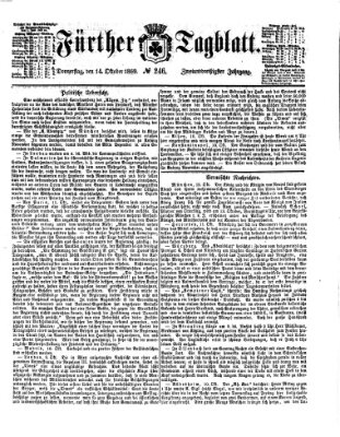 Fürther Tagblatt Donnerstag 14. Oktober 1869