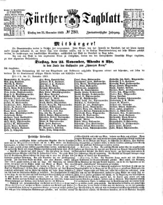 Fürther Tagblatt Dienstag 23. November 1869
