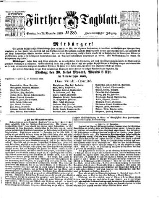 Fürther Tagblatt Sonntag 28. November 1869