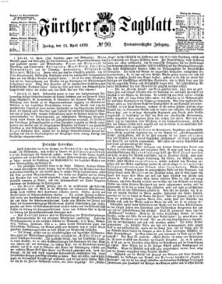 Fürther Tagblatt Freitag 15. April 1870