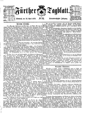 Fürther Tagblatt Mittwoch 20. April 1870