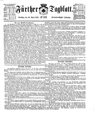 Fürther Tagblatt Samstag 30. April 1870
