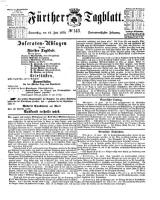 Fürther Tagblatt Donnerstag 16. Juni 1870