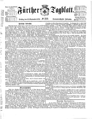 Fürther Tagblatt Dienstag 13. September 1870