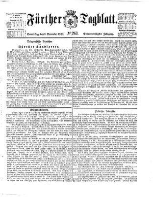 Fürther Tagblatt Donnerstag 3. November 1870