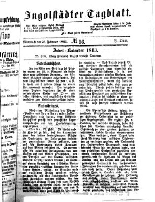 Ingolstädter Tagblatt Mittwoch 25. Februar 1863