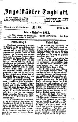 Ingolstädter Tagblatt Mittwoch 29. April 1863
