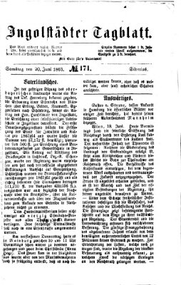 Ingolstädter Tagblatt Samstag 20. Juni 1863