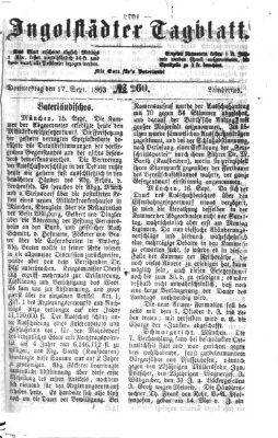 Ingolstädter Tagblatt Donnerstag 17. September 1863