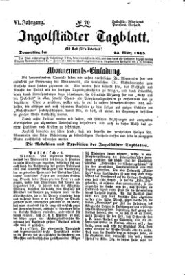 Ingolstädter Tagblatt Donnerstag 23. März 1865