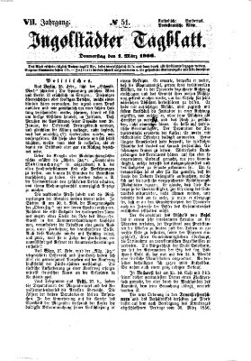 Ingolstädter Tagblatt Donnerstag 1. März 1866