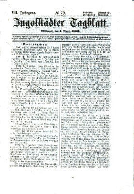 Ingolstädter Tagblatt Mittwoch 4. April 1866