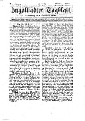 Ingolstädter Tagblatt Dienstag 4. September 1866