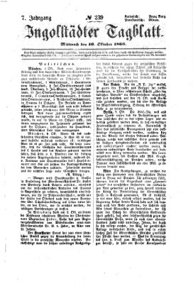 Ingolstädter Tagblatt Mittwoch 10. Oktober 1866