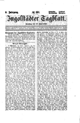 Ingolstädter Tagblatt Samstag 27. Juni 1868