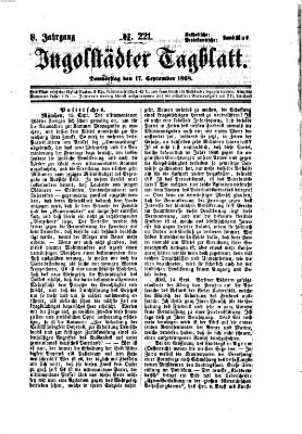 Ingolstädter Tagblatt Donnerstag 17. September 1868