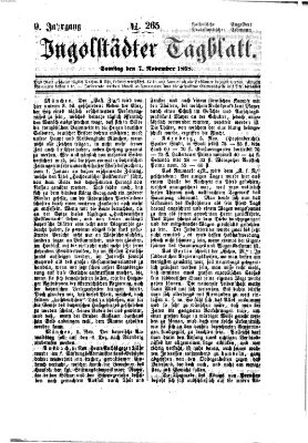 Ingolstädter Tagblatt Samstag 7. November 1868